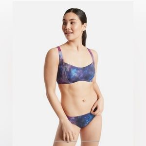 NWT Athleta Tie Dye Supernova Galaxy Bikini. Top 36D/DD.  Bottoms XL